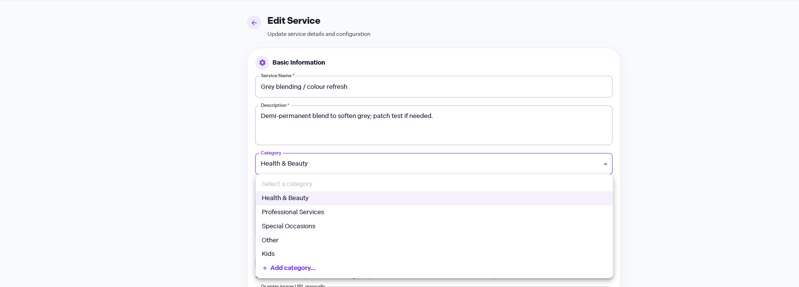Organising services into catgories 2